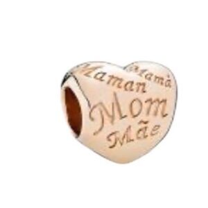 Mothers Heart PANDORA Rose GOLD Plated MOM MUM Mama Mae Bead Charm 781112 New